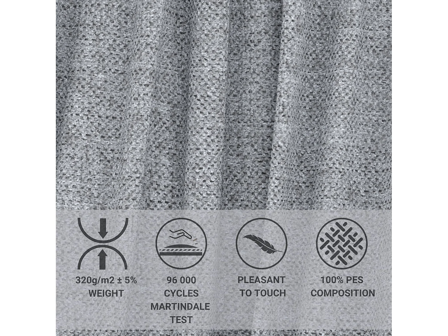 Lit coffre Alvar - 160 x 200 cm - chenille - gris