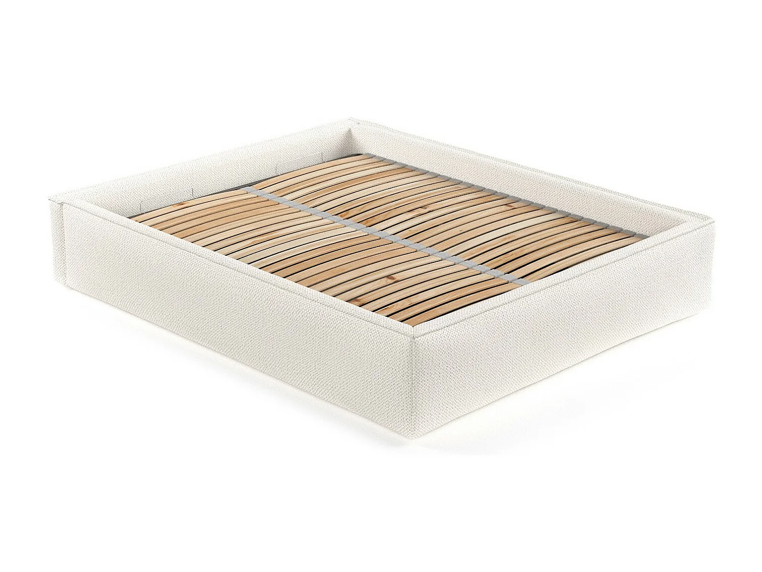 Lit coffre Alvar - 200 x 200 cm - chenille - crème