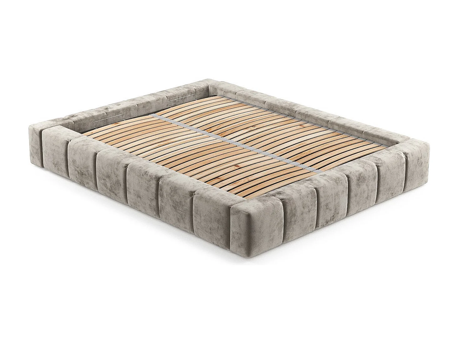 Lit coffre Aruba - 160 x 200 cm - chenille - beige