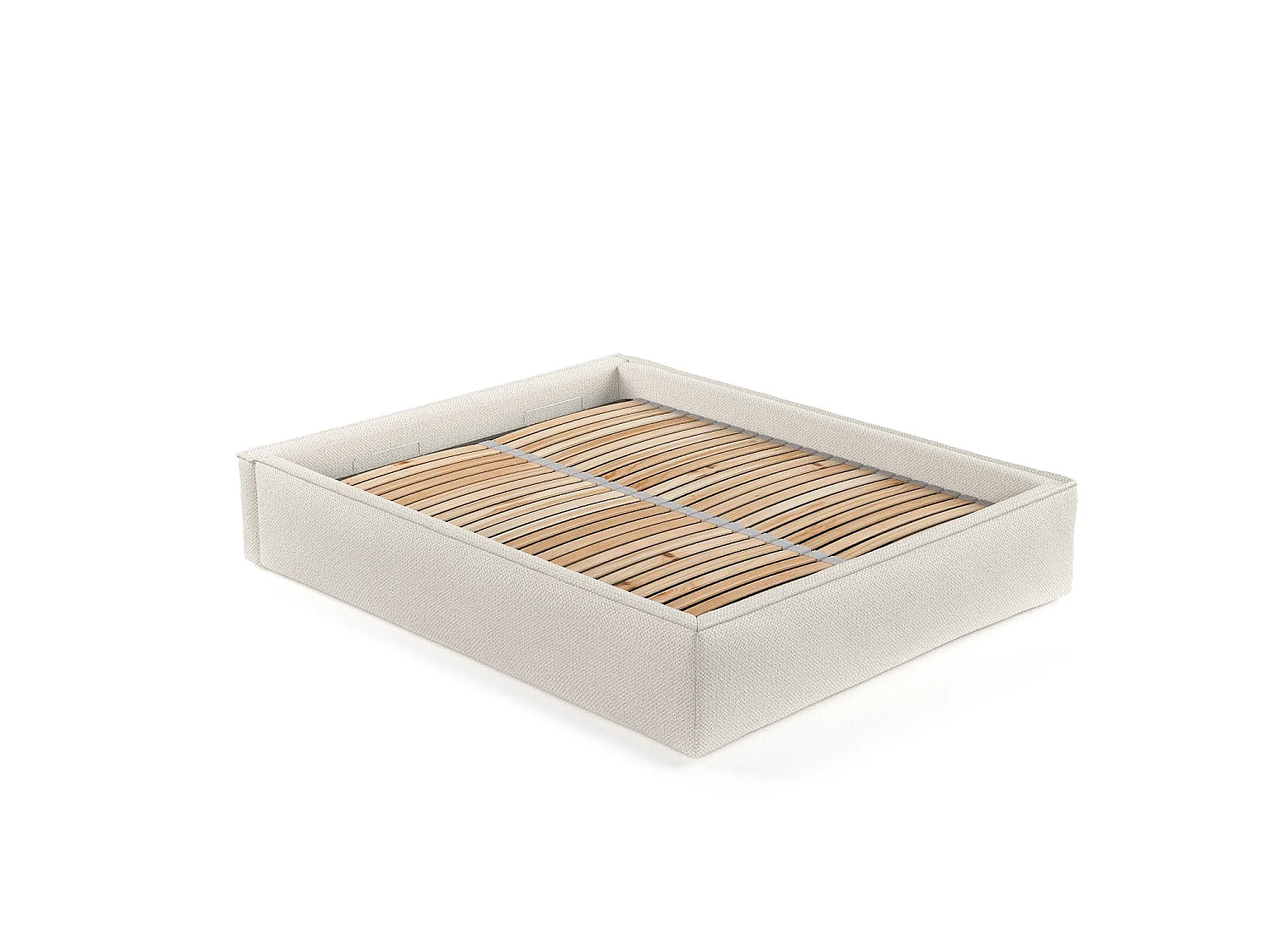 Lit coffre Alvar - 120 x 200 cm - chenille - beige