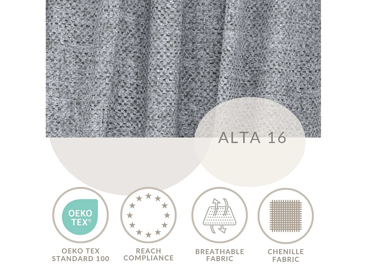 Lit coffre Alvar - 120 x 200 cm - chenille - gris