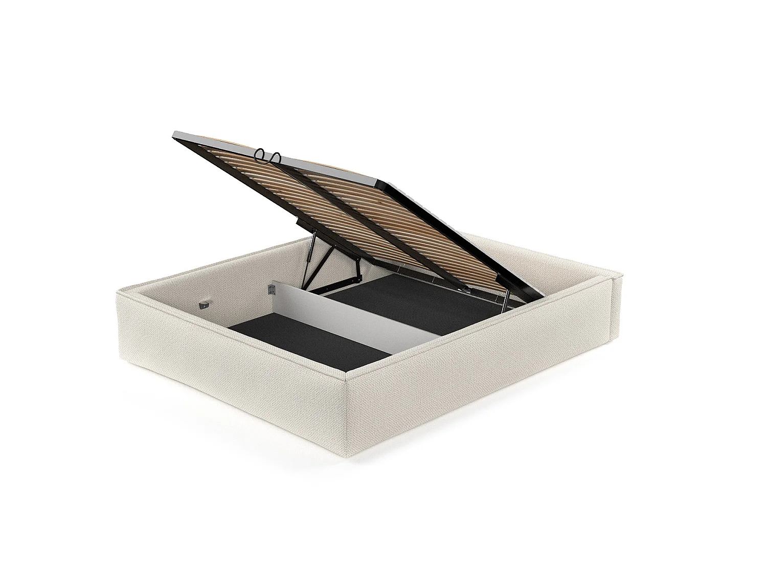 Lit coffre Alvar - 160 x 200 cm - chenille - beige