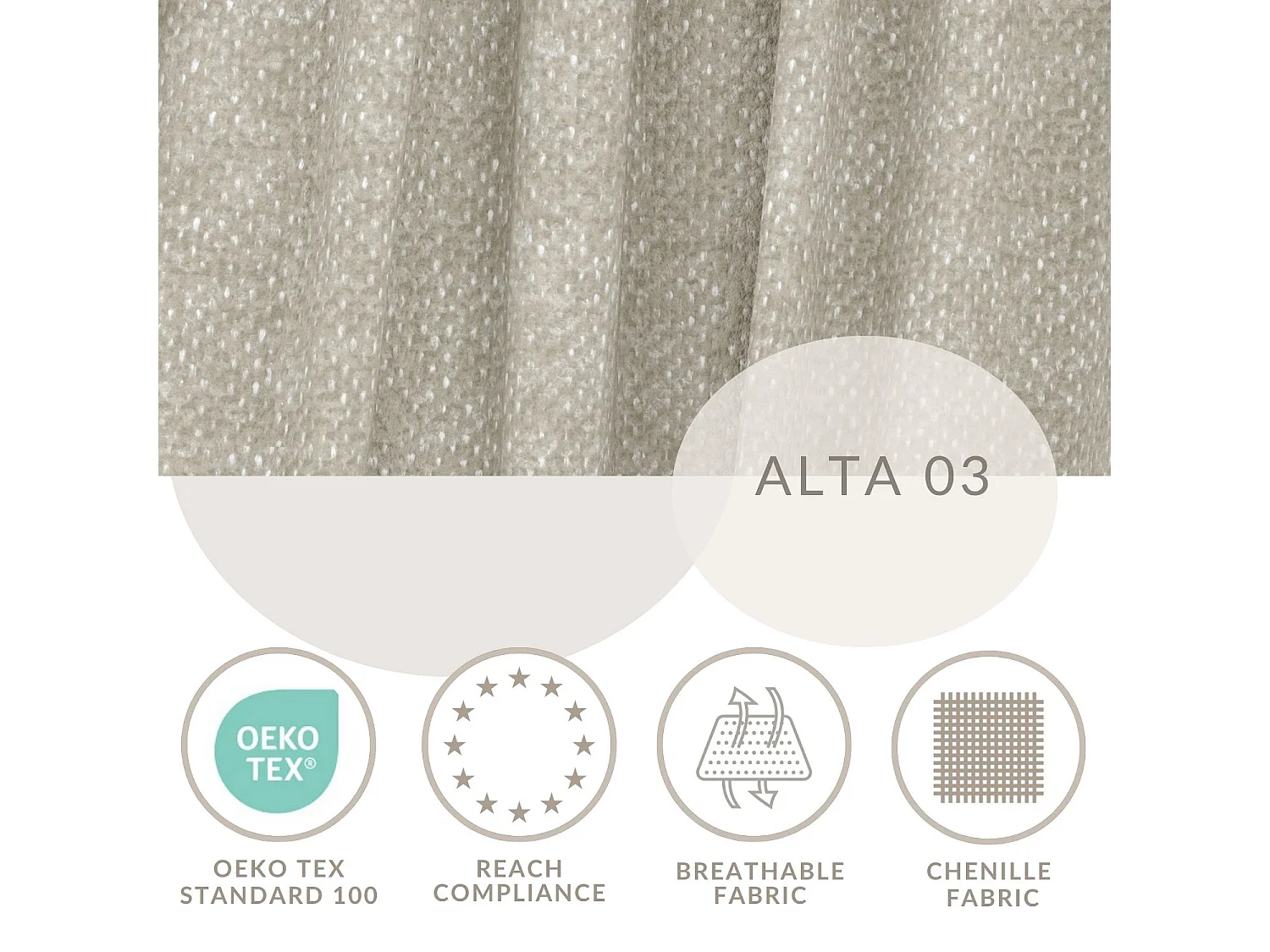Lit coffre Alvar - 200 x 200 cm - chenille - beige-gris