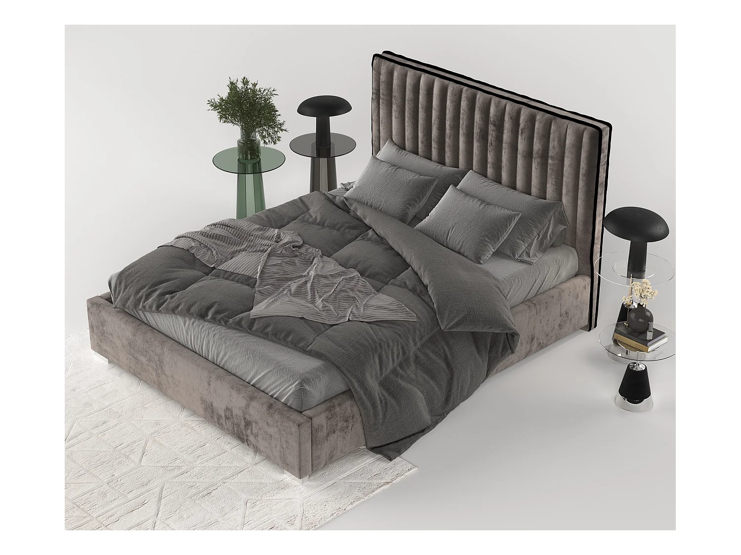 Polsterbett Breeze - 180 x 200 cm - Chenille-Stoff - braun