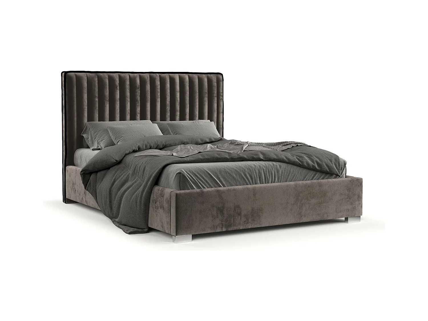 Polsterbett Breeze - 180 x 200 cm - Chenille-Stoff - braun
