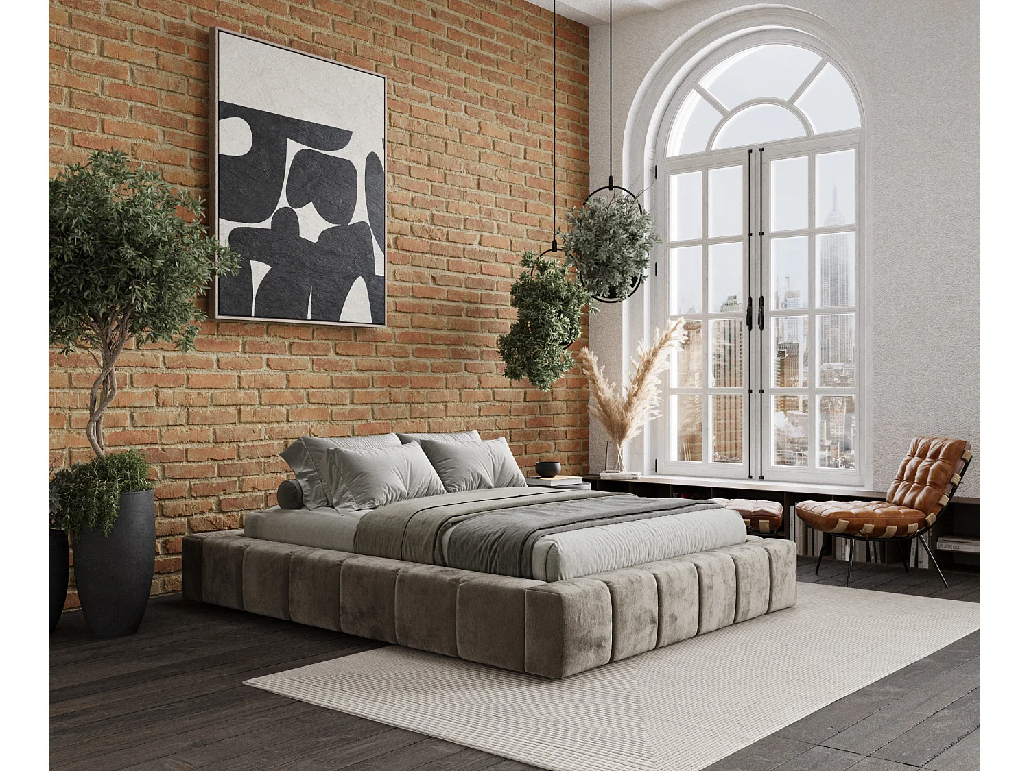 Lit coffre Aruba - 180 x 200 cm - chenille - beige