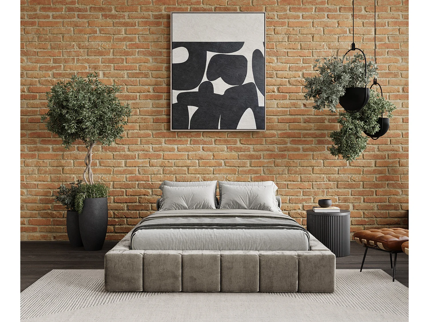 Lit coffre Aruba - 180 x 200 cm - chenille - beige