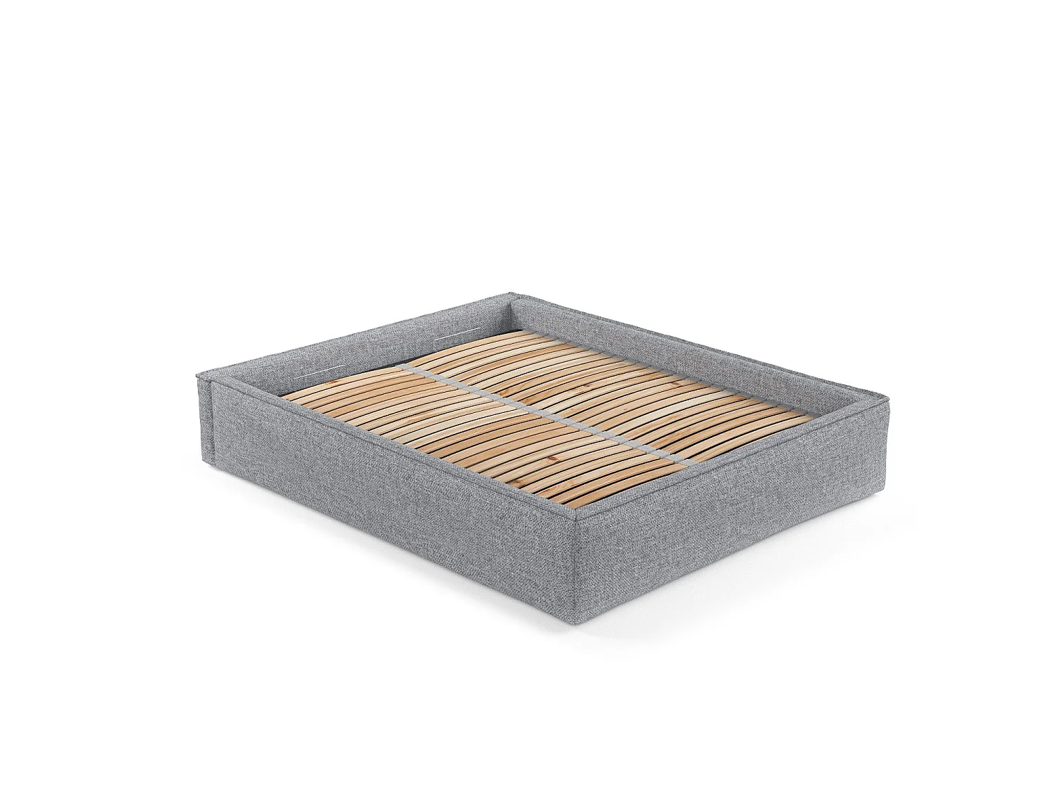 Polsterbett Alvar - 200 x 200 cm - Chenille-Stoff - grau