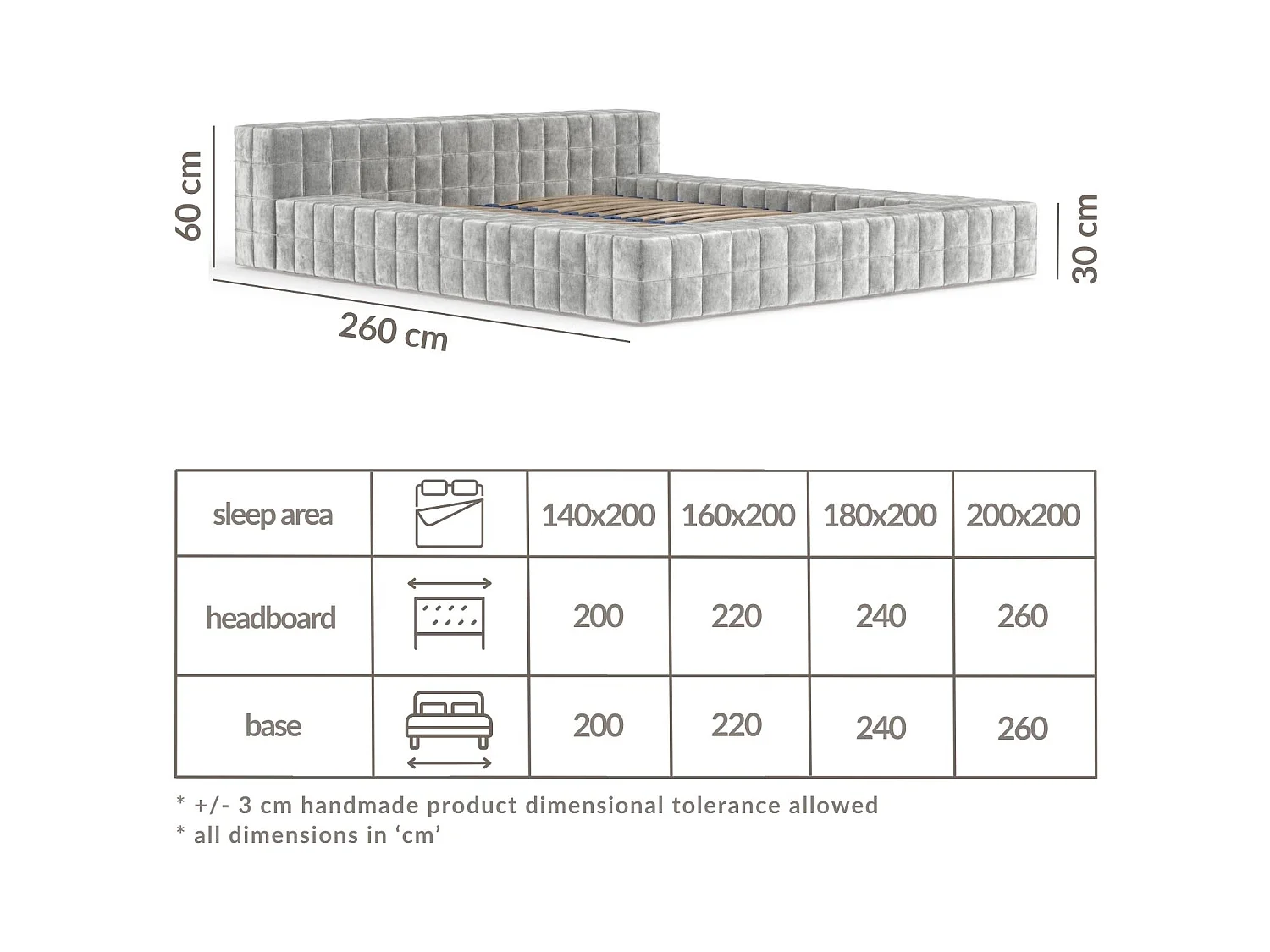 Polsterbett Nessino - 160 x 200 cm - Chenille-Stoff - beige