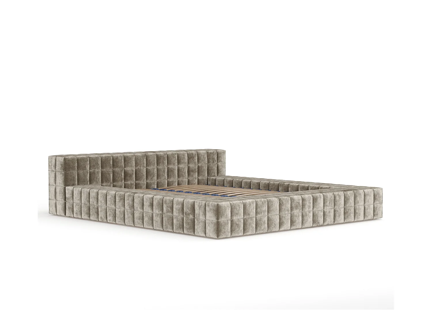 Polsterbett Nessino - 160 x 200 cm - Chenille-Stoff - beige