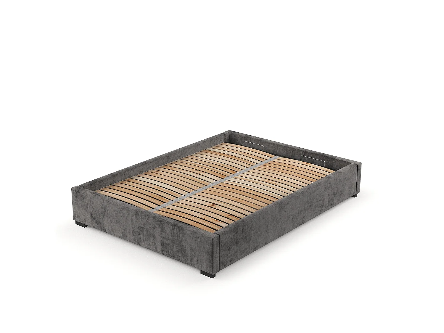 Lit coffre Maple - 160 x 200 cm - chenille - gris foncé