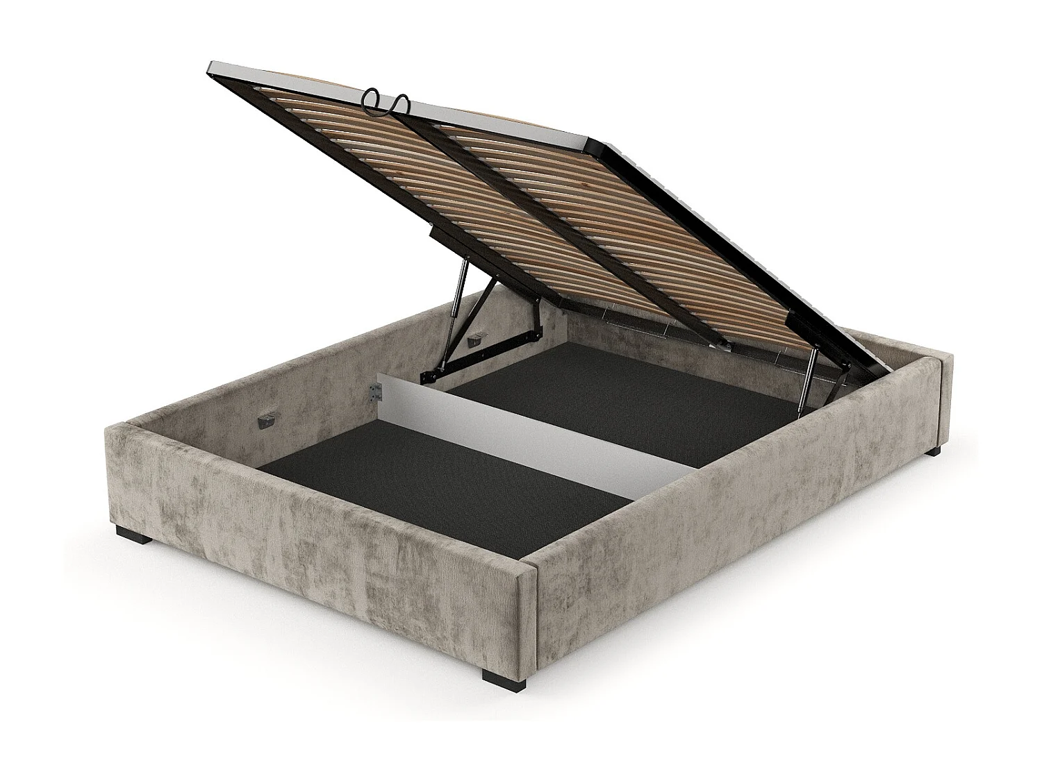 Polsterbett Maple - 120 x 200 cm - Chenille-Stoff - beige