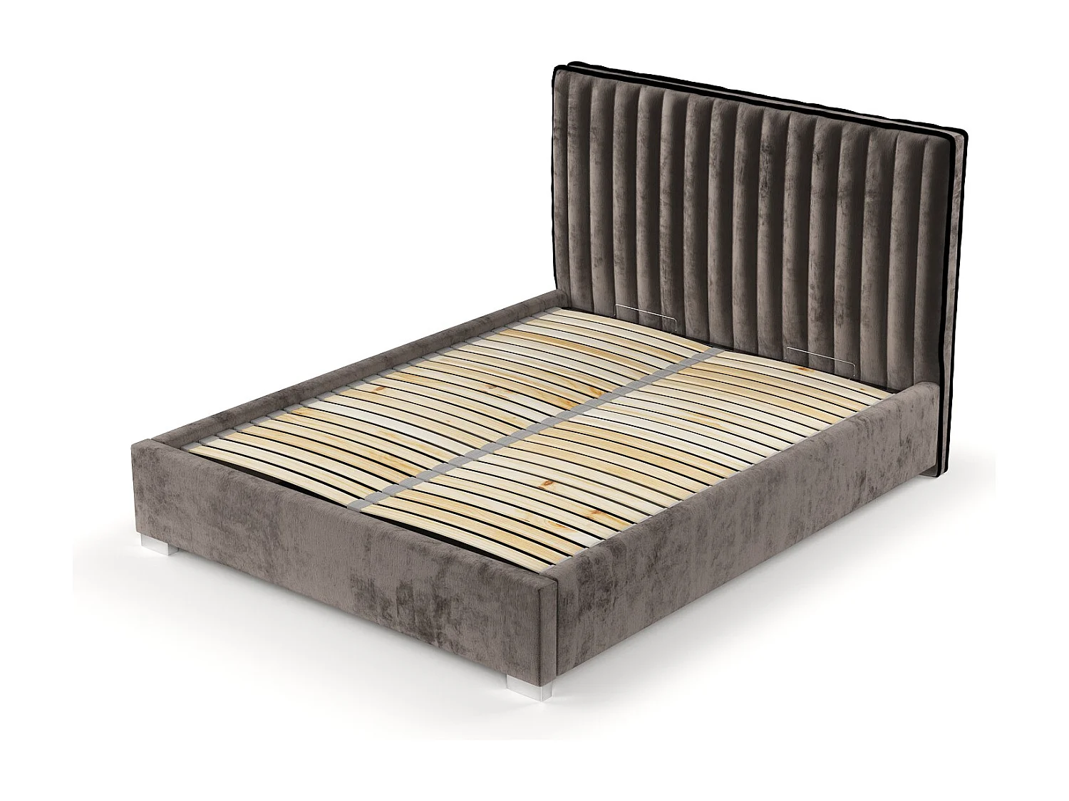 Polsterbett Breeze - 140 x 200 cm - Chenille-Stoff - braun