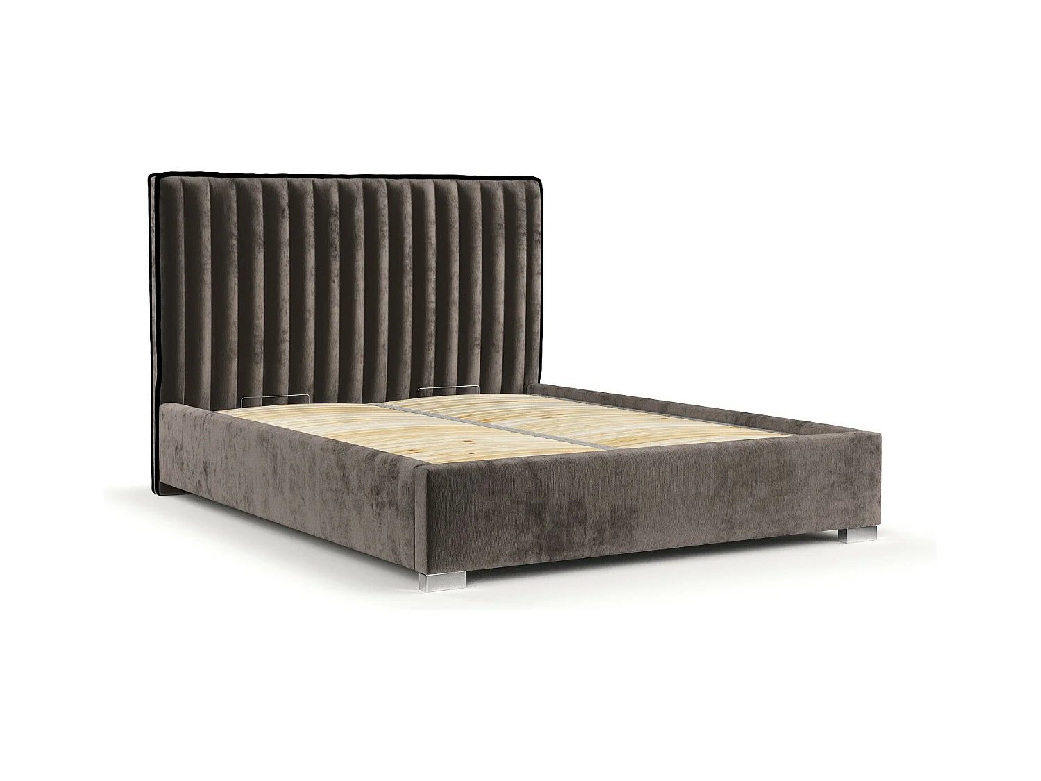 Polsterbett Breeze - 140 x 200 cm - Chenille-Stoff - braun