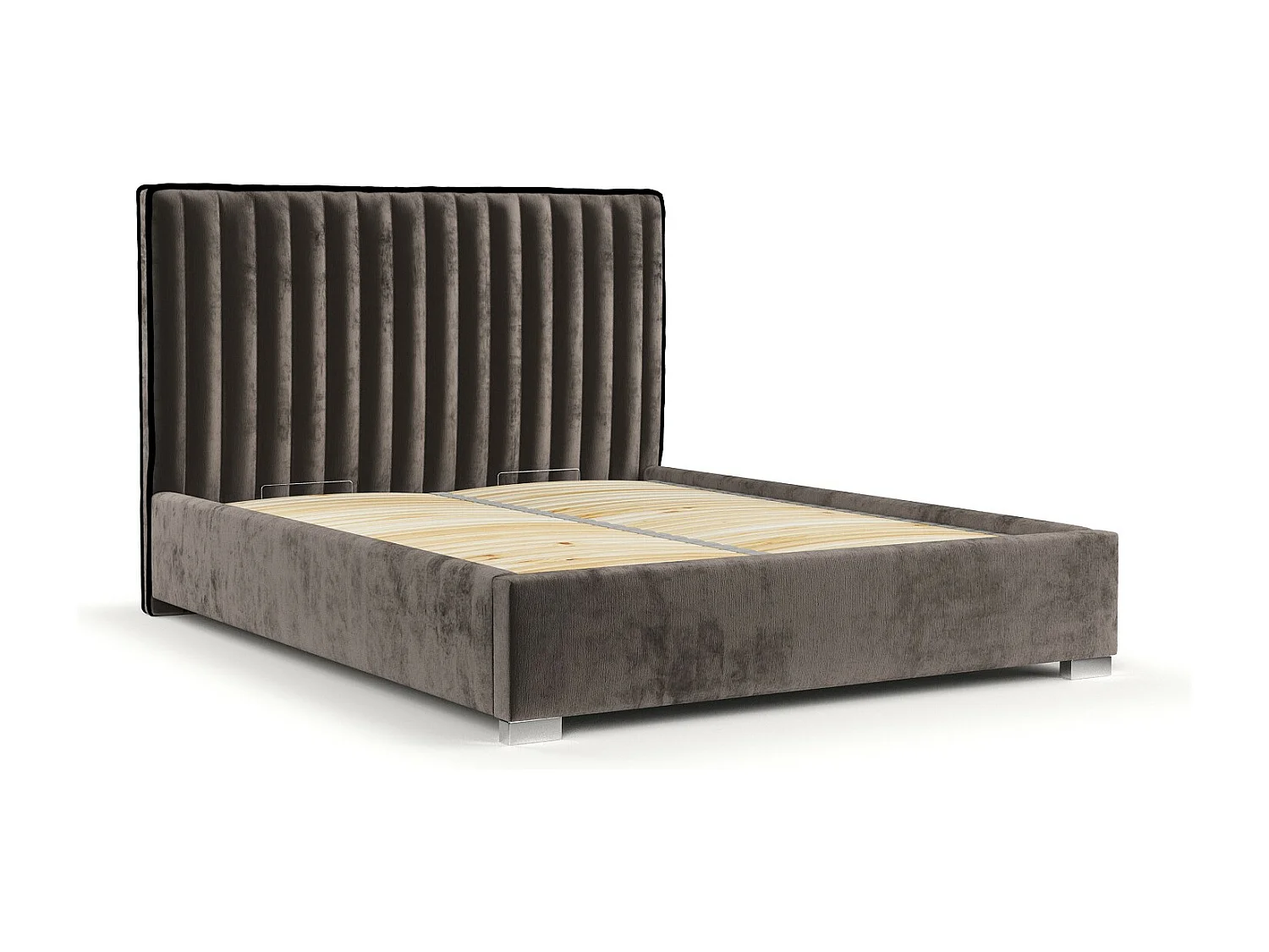 Polsterbett Breeze - 140 x 200 cm - Chenille-Stoff - braun