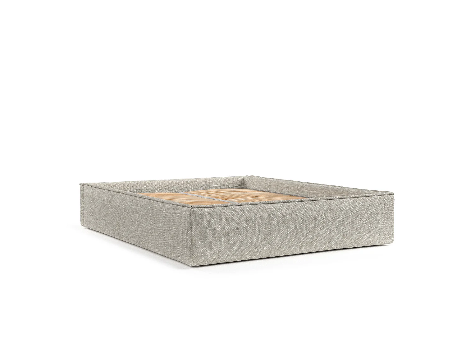 Lit coffre Alvar - 180 x 200 cm - chenille - beige-gris