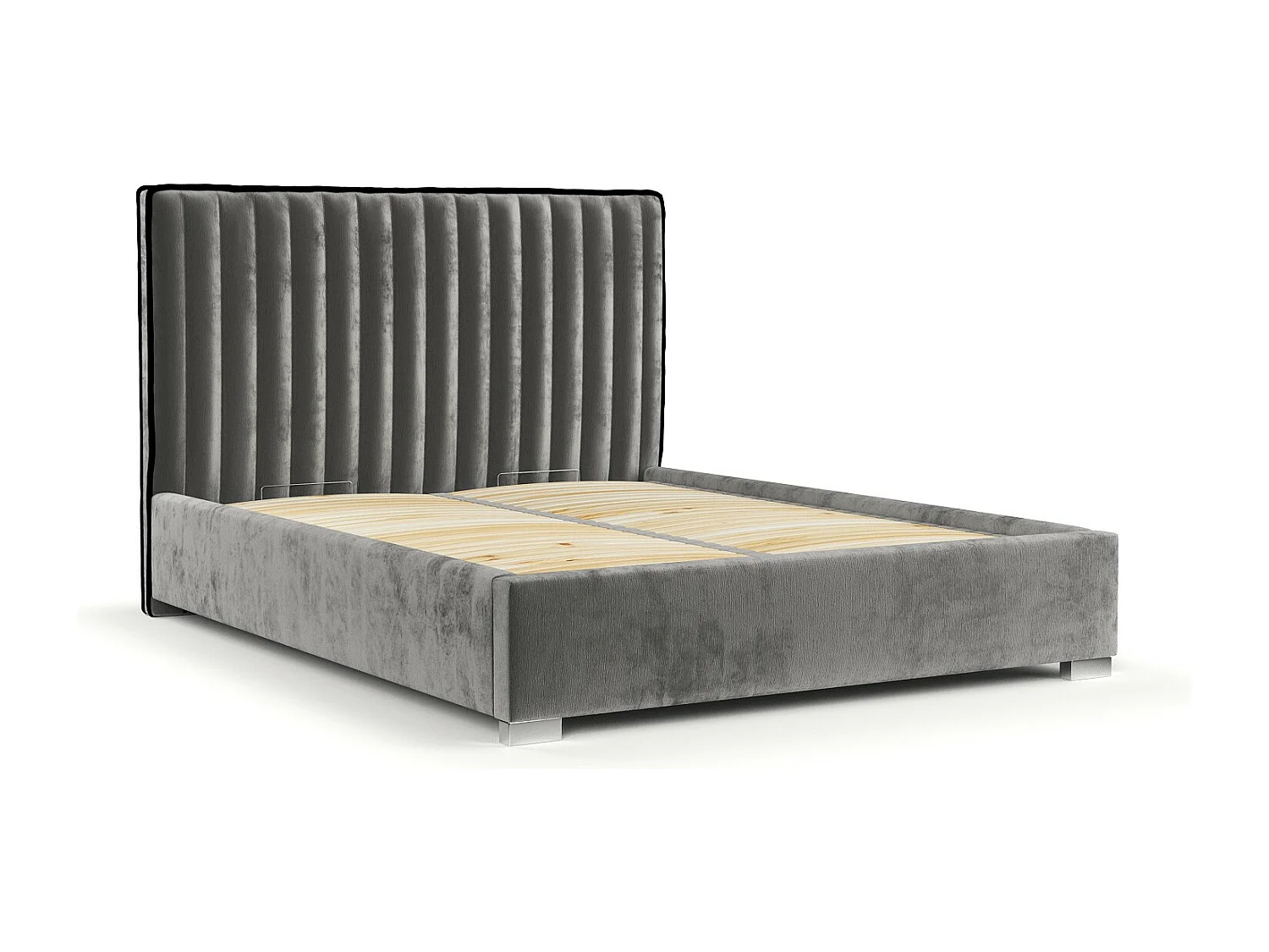 Polsterbett Breeze - 120 x 200 cm - Chenille-Stoff - grau