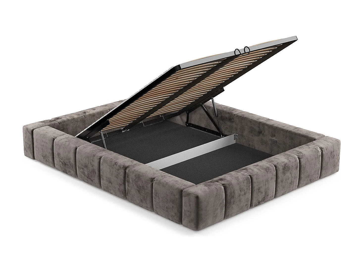 Polsterbett Aruba - 200 x 200 cm - Chenille-Stoff - braun