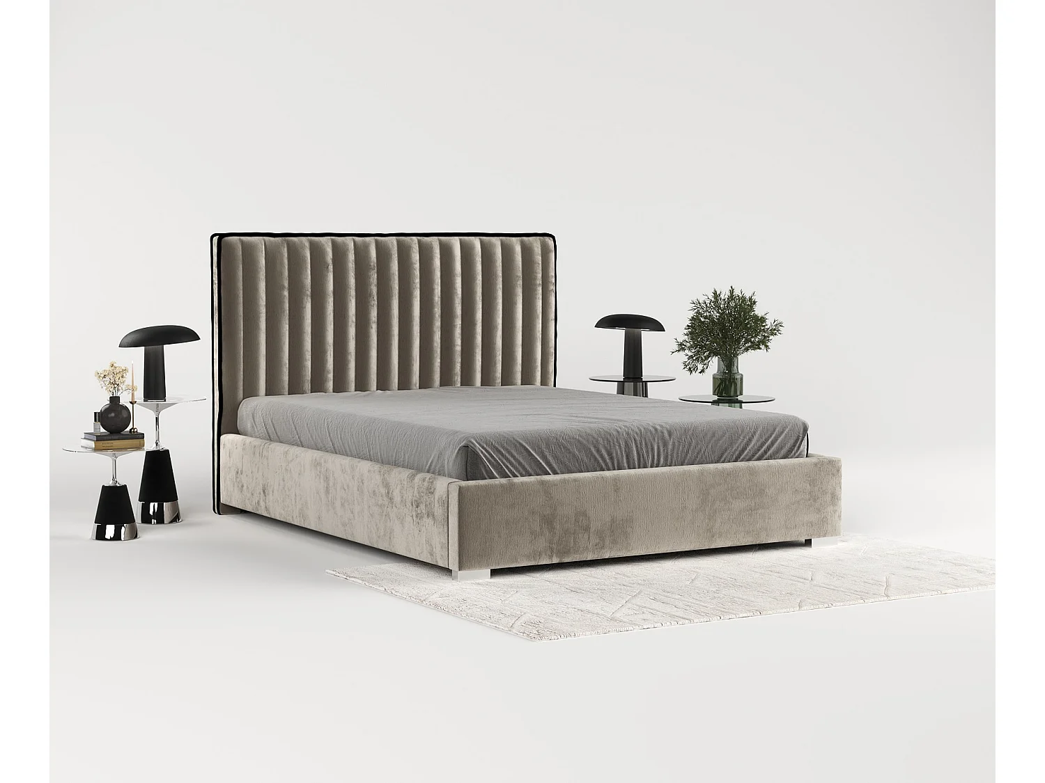 Polsterbett Breeze - 140 x 200 cm - Chenille-Stoff - beige