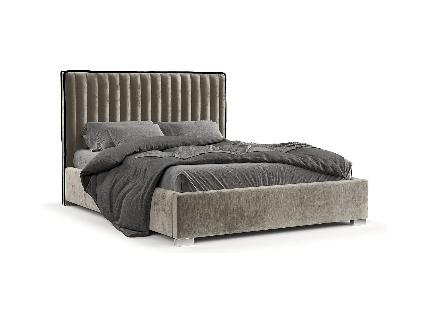 Polsterbett Breeze - 140 x 200 cm - Chenille-Stoff - beige