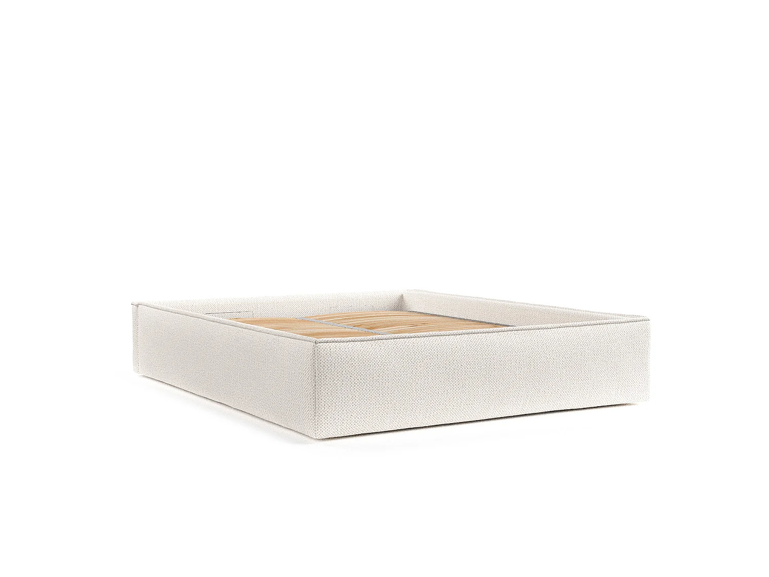Polsterbett Alvar - 160 x 200 cm - Chenille-Stoff - creme