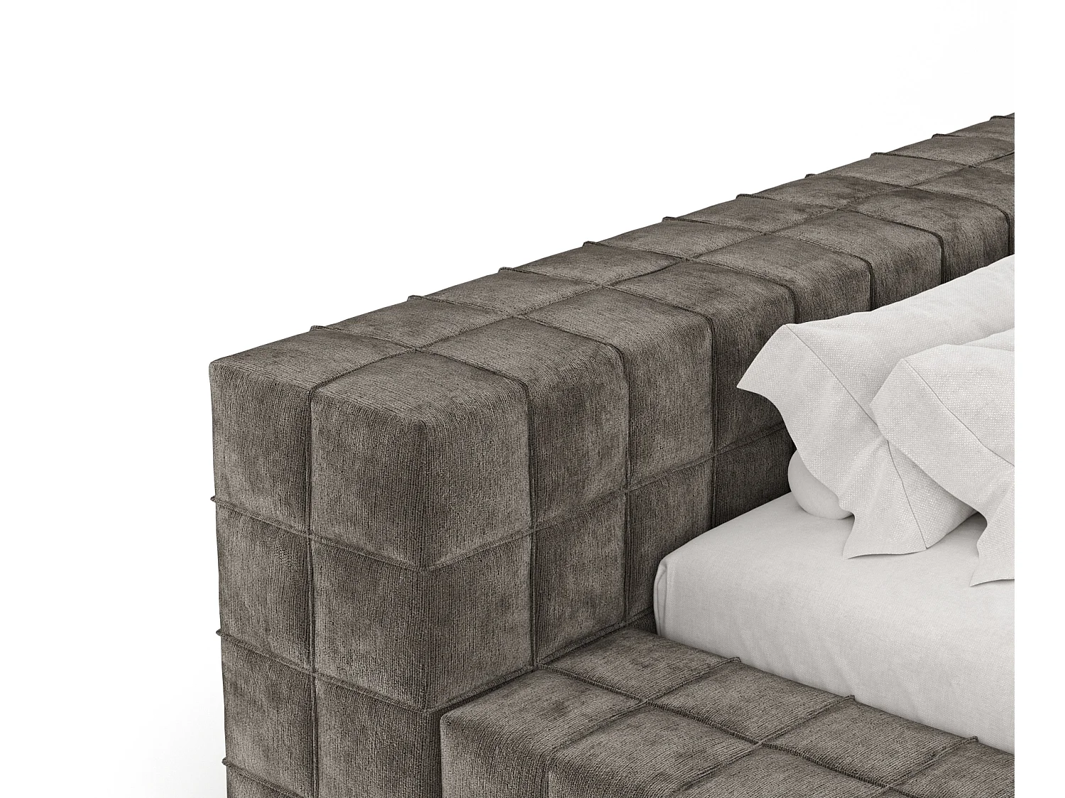 Polsterbett Nessino - 200 x 200 cm - Chenille-Stoff - braun