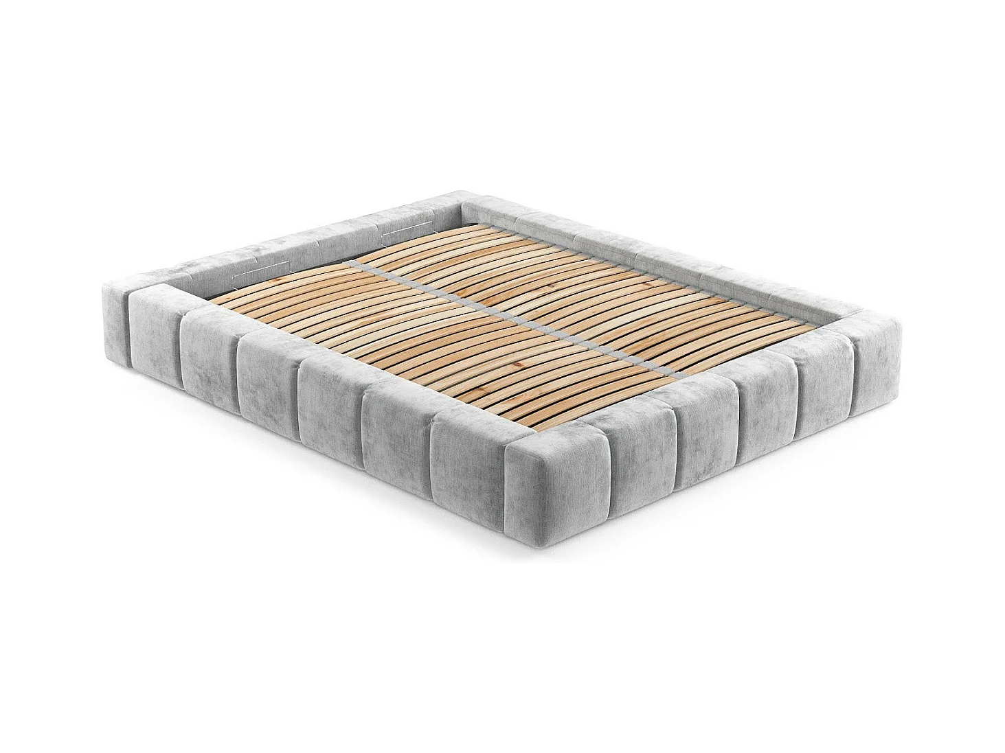 Polsterbett Aruba - 180 x 200 cm - Chenille-Stoff - hellgrau