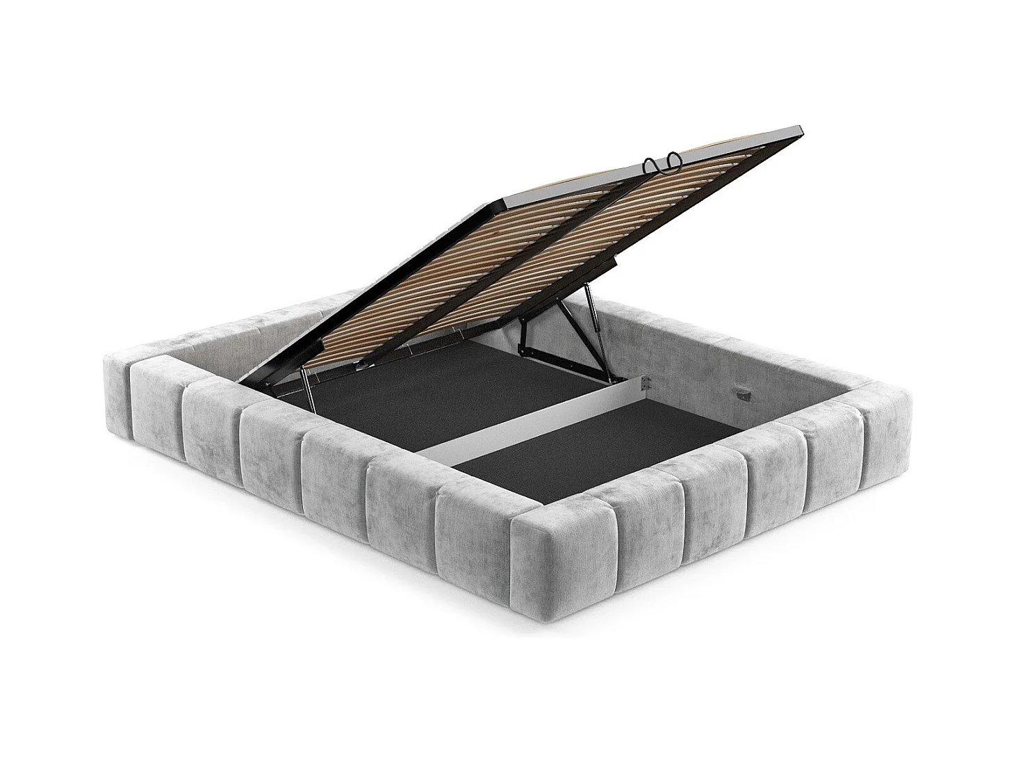 Polsterbett Aruba - 180 x 200 cm - Chenille-Stoff - hellgrau