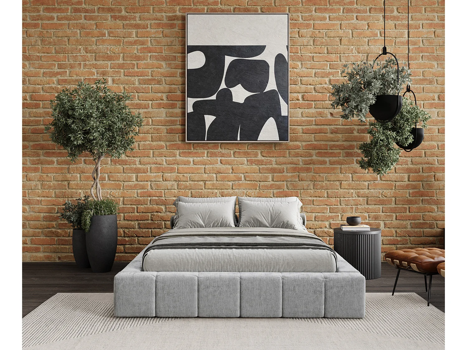 Lit coffre Aruba - 180 x 200 cm - chenille - gris clair