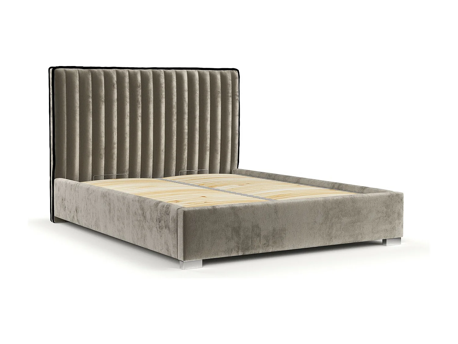 Polsterbett Breeze - 160 x 200 cm - Chenille-Stoff - beige