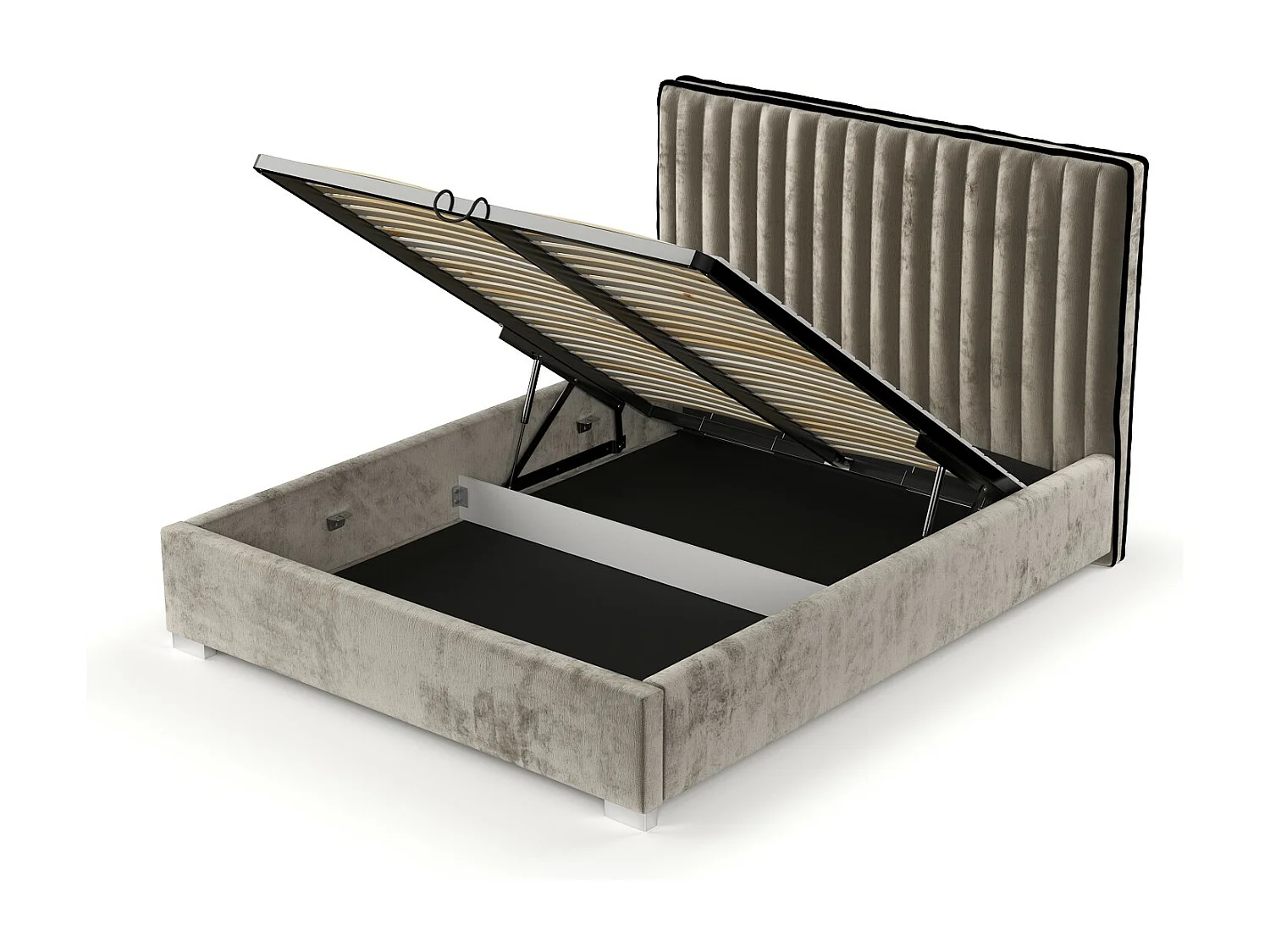 Polsterbett Breeze - 160 x 200 cm - Chenille-Stoff - beige