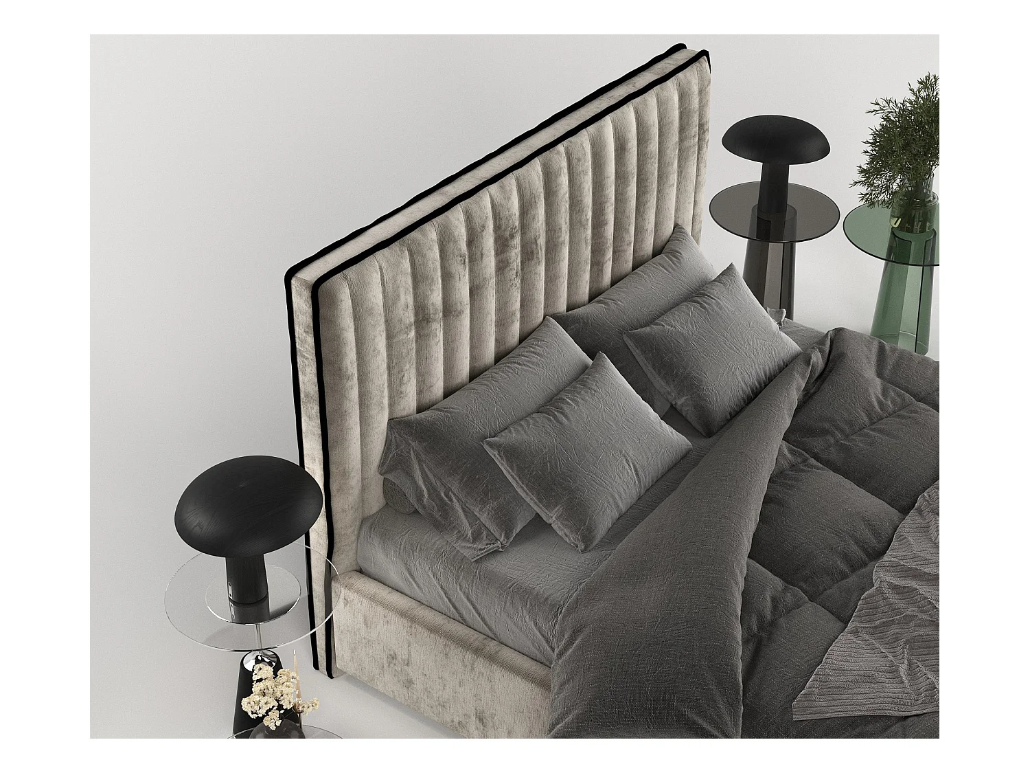 Polsterbett Breeze - 160 x 200 cm - Chenille-Stoff - beige