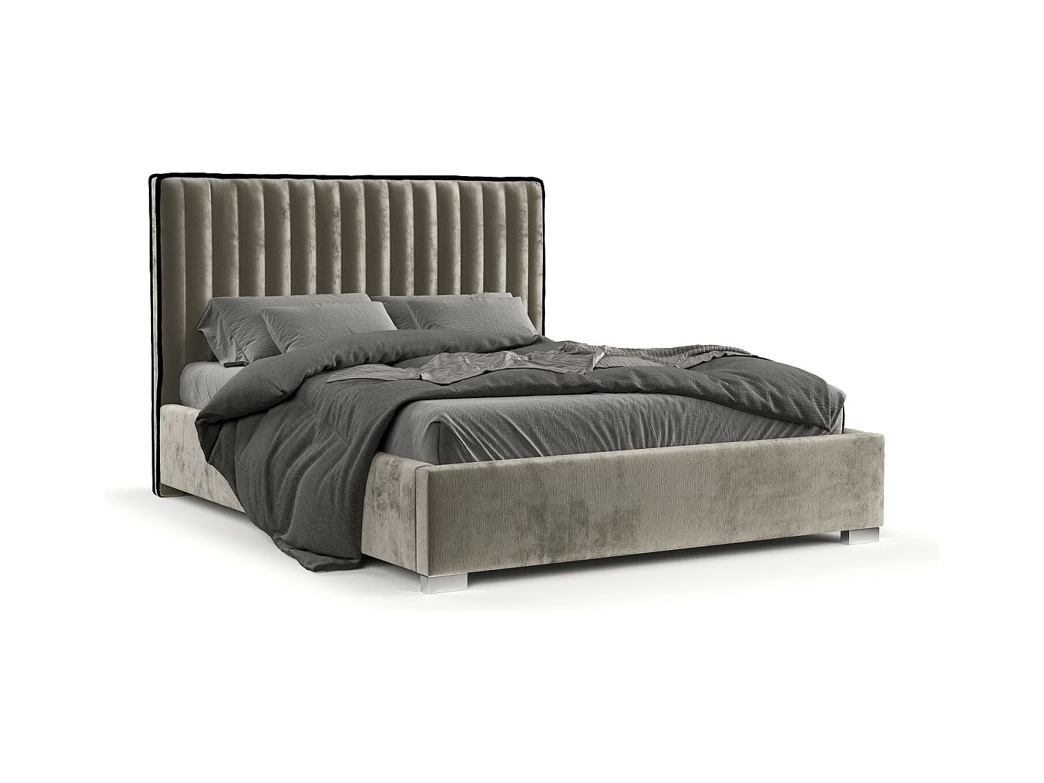 Polsterbett Breeze - 160 x 200 cm - Chenille-Stoff - beige