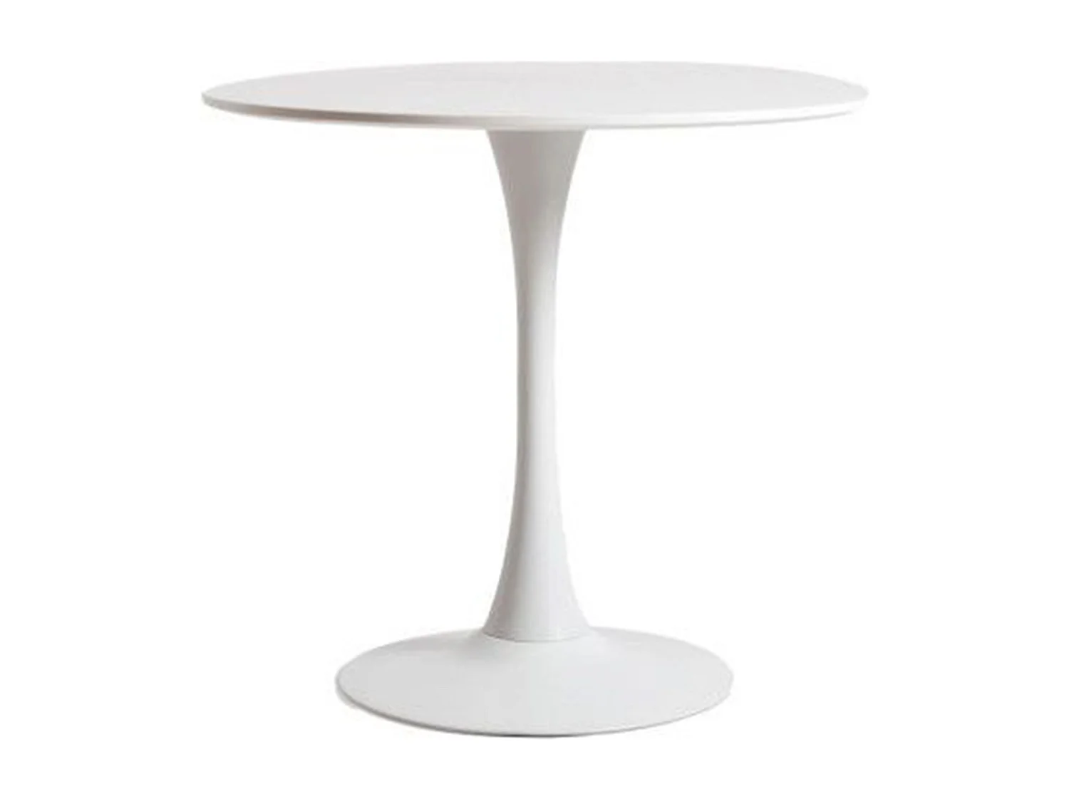 Mesa para comedor o cocina de melamina para interior exterior de 100 cm blanca Tauro