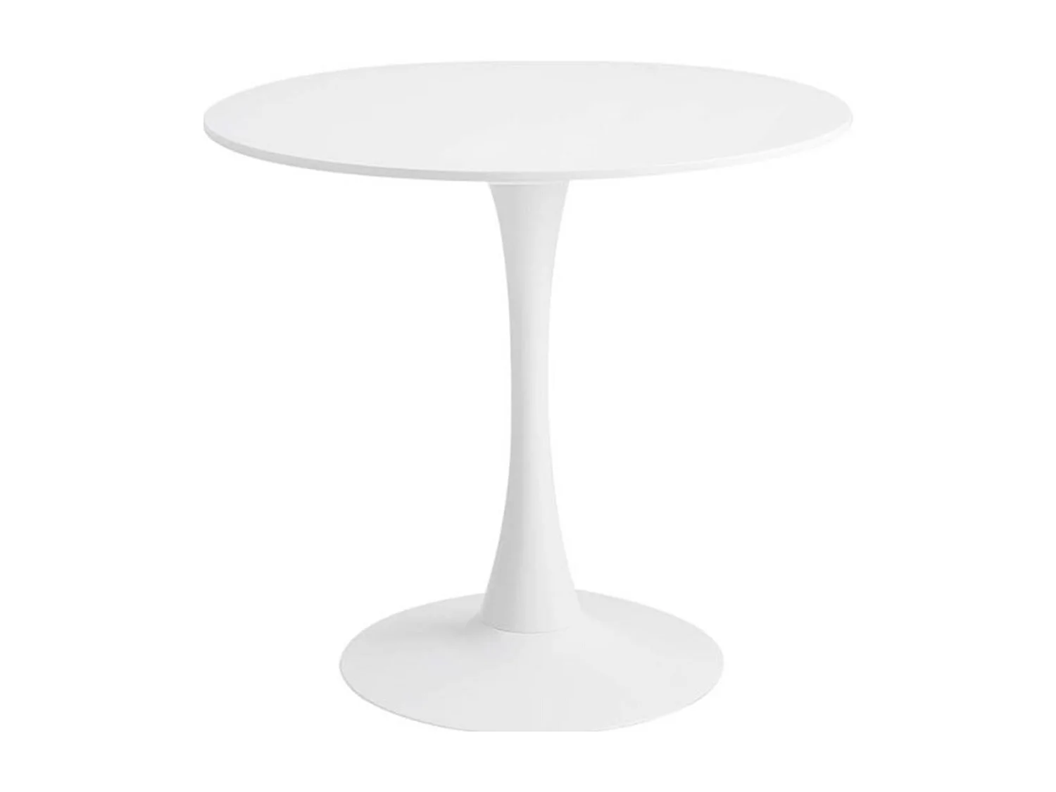 Mesa para comedor o cocina de melamina para interior exterior de 100 cm blanca Tauro