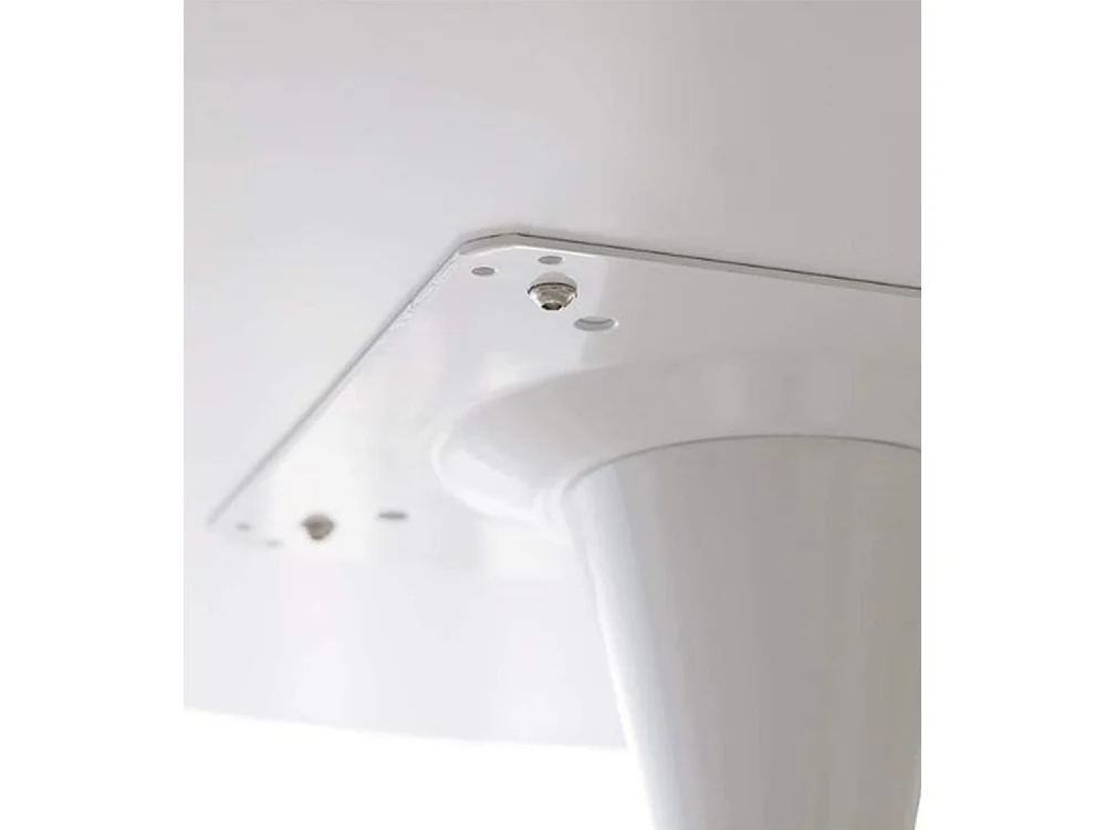 Mesa para comedor o cocina de melamina para interior exterior de 100 cm blanca Tauro