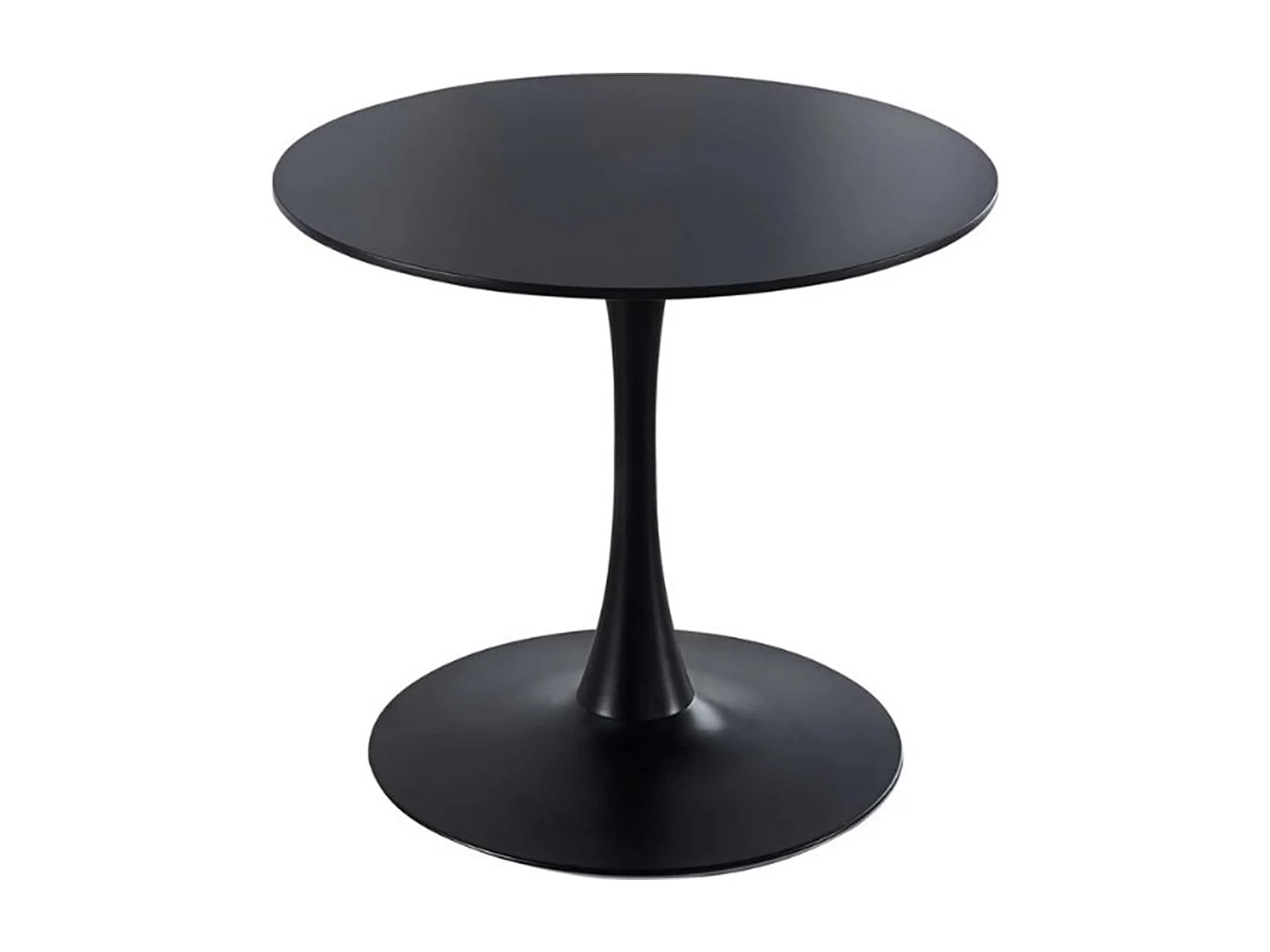 Mesa para comedor o cocina de melamina para interior exterior de 100 cm negra Tauro