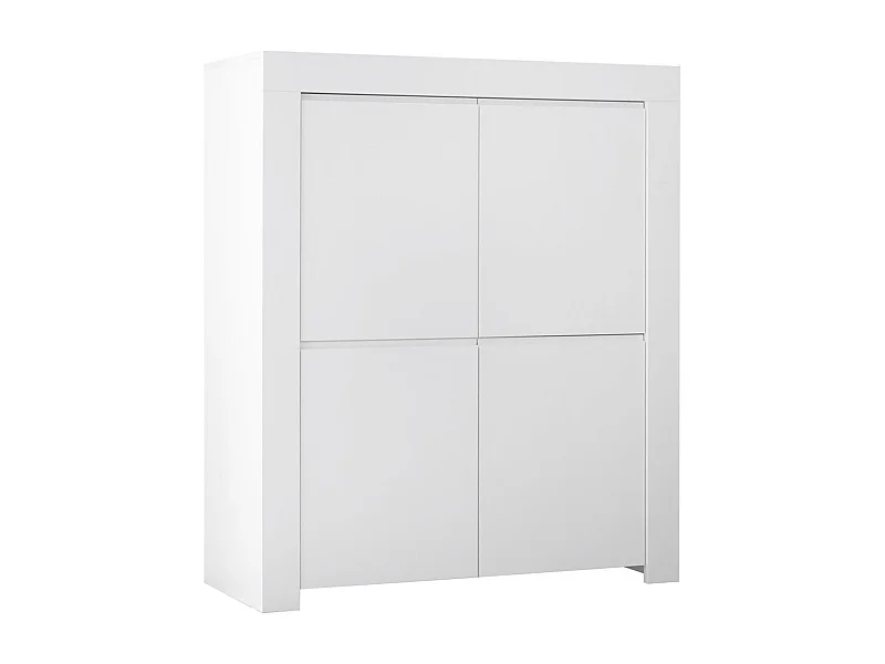 FIRMIN - Rangement 4 portes Blanc Finition Mat