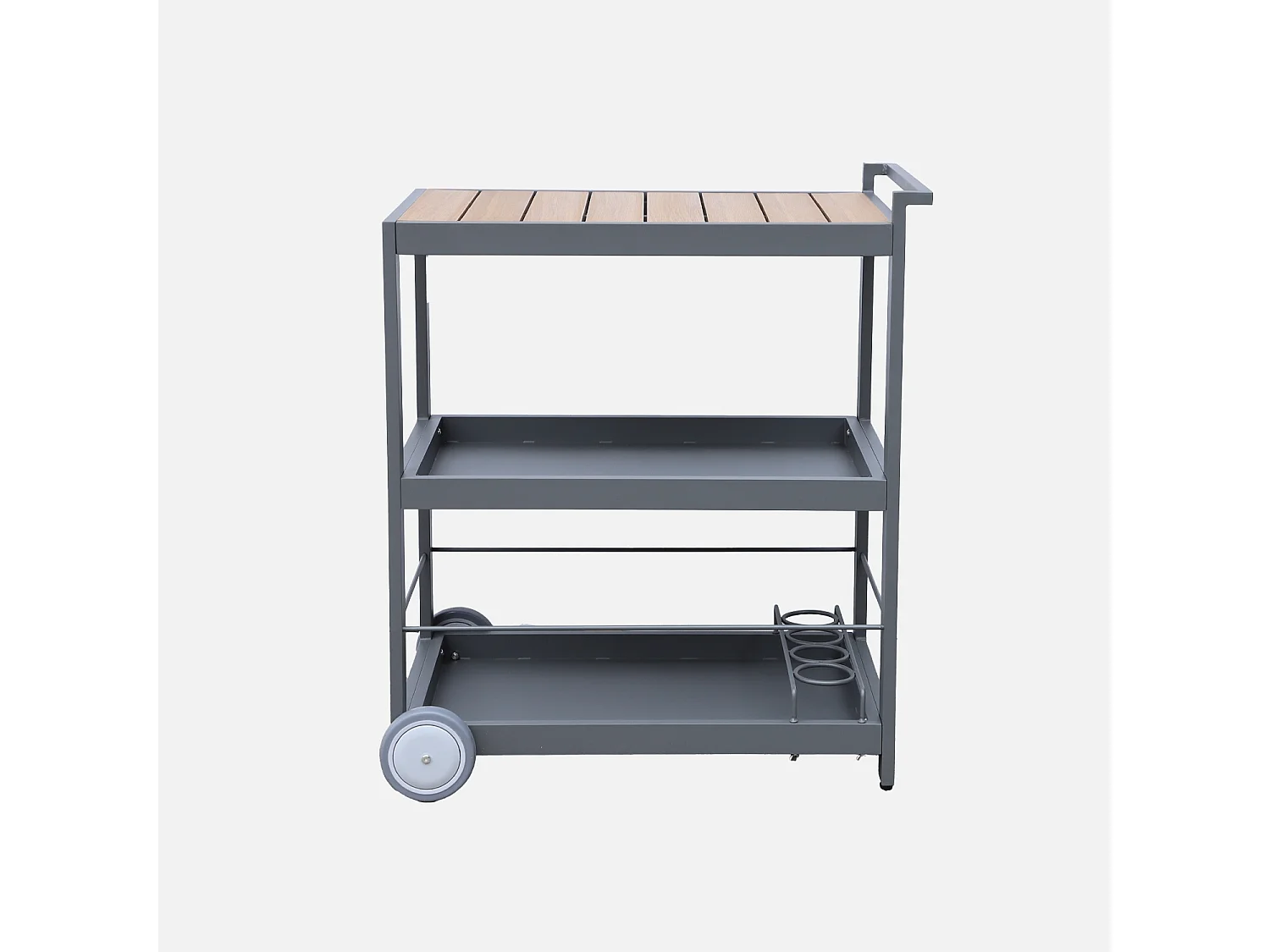 Carrello da cucina in alluminio con ruote e maniglia, 84cm, antracite