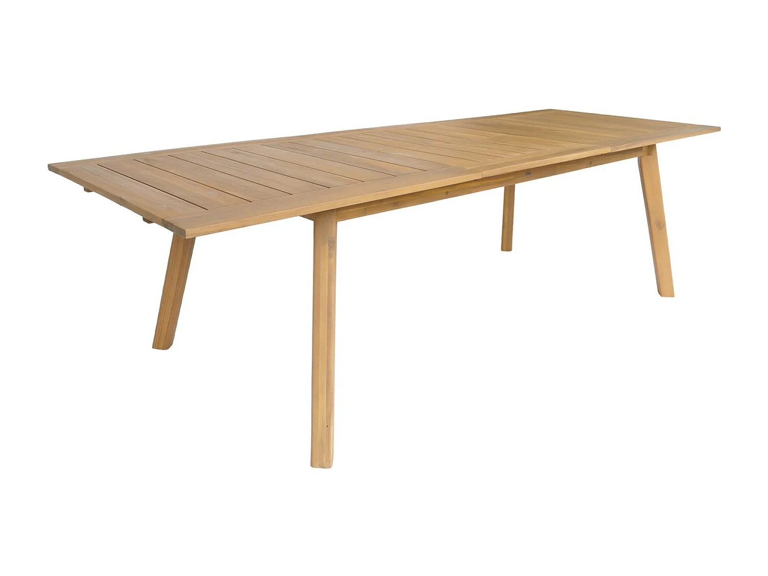Table de jardin extensible bois d'acacia + 8 assises PALENA et CERINA  naturel et beige 275 x 100 x 75 cm