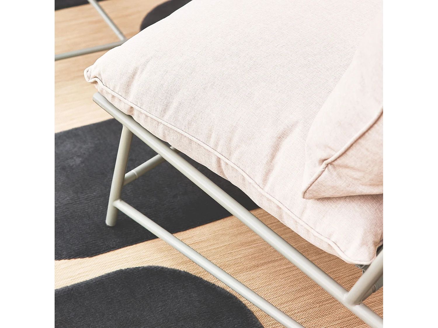 Salotto da giardino in acciaio e textilene a 4 posti, verde kaki