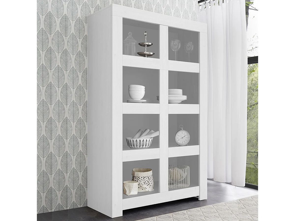 FIRMIN - Rangement Ouvert 8 Niches Blanc Finition Mat