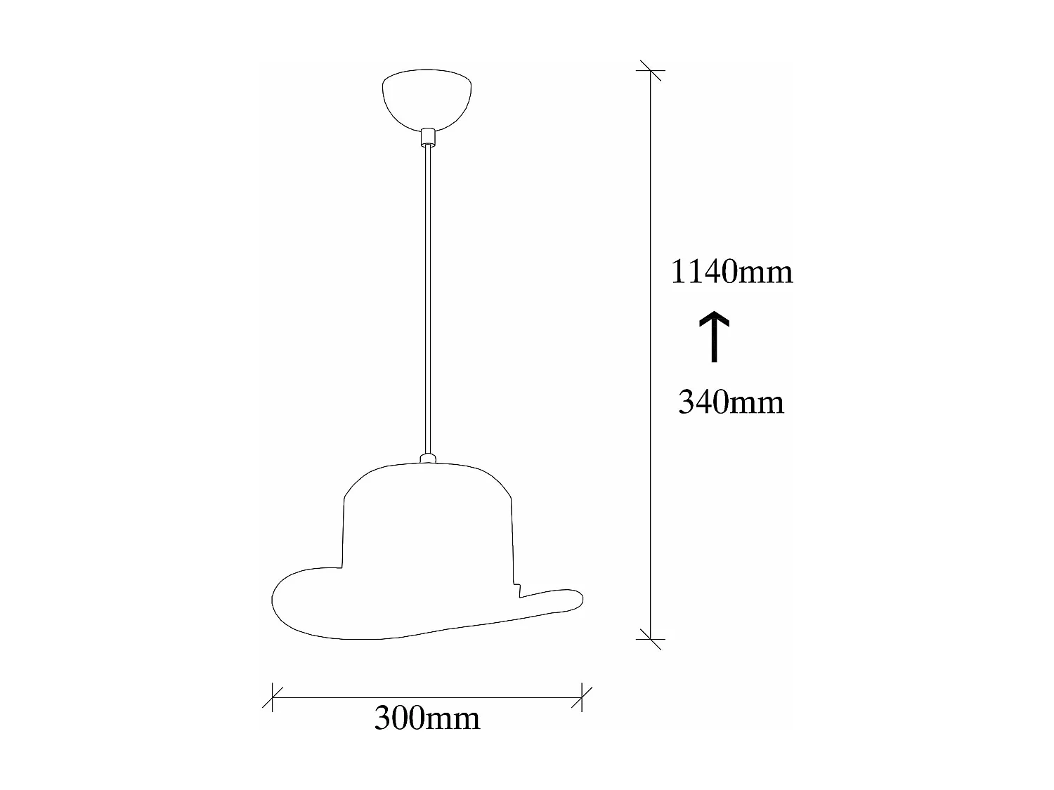 Suspension chapeau melon Adrein D30cm Métal Noir