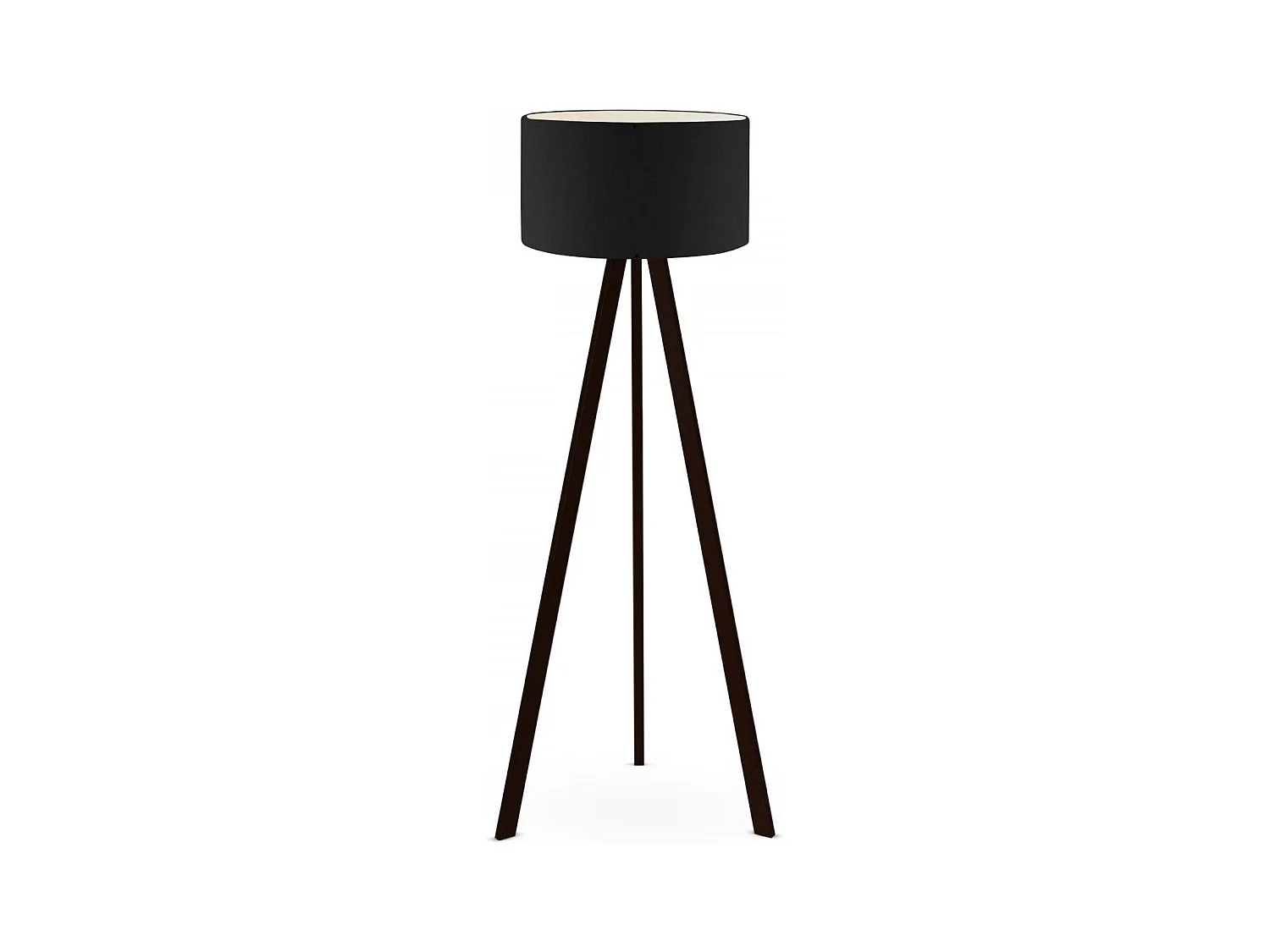 Lampadaire trépied Tympanum 140cm Tissu et Bois Noir