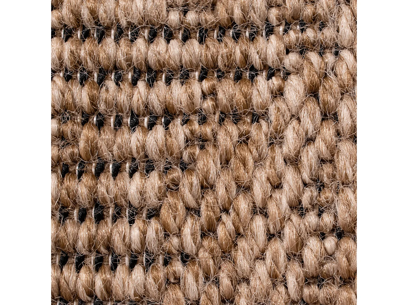 Tapis de salon aspect jute à motif géométrique noir 120x170 cm