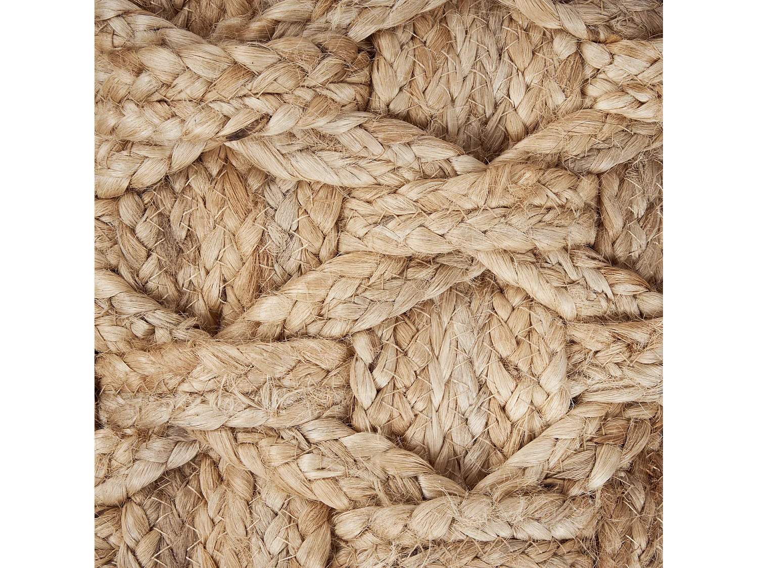 Pouf Jute beige geflochten ⌀ 40 cm rund EPS-Füllung Boho Stil Turkan