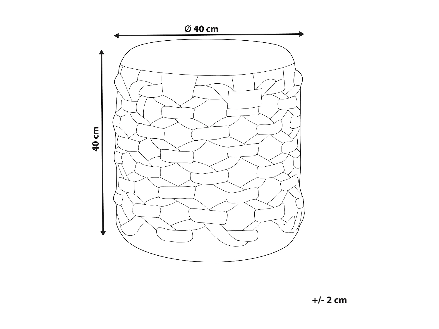 Pouf Jute beige geflochten ⌀ 40 cm rund EPS-Füllung Boho Stil Turkan