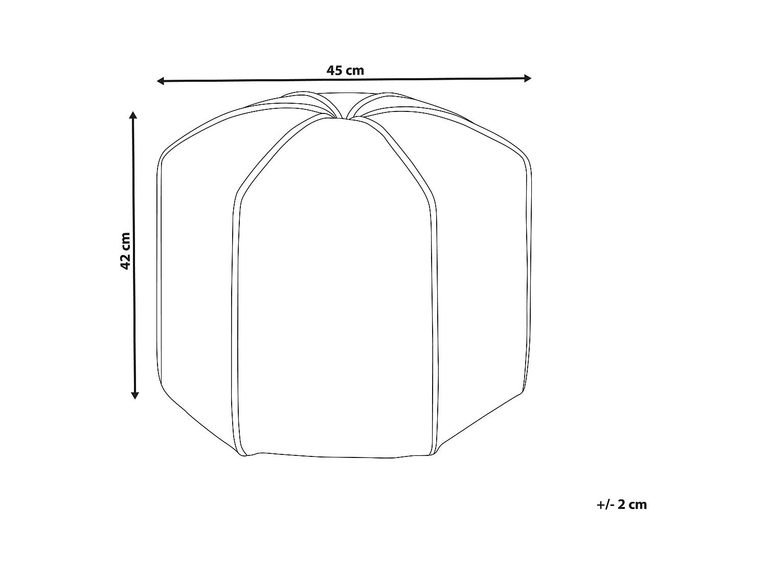 Poef WISHEK Fluweel Paars 45 cm 45 cm 42 cm