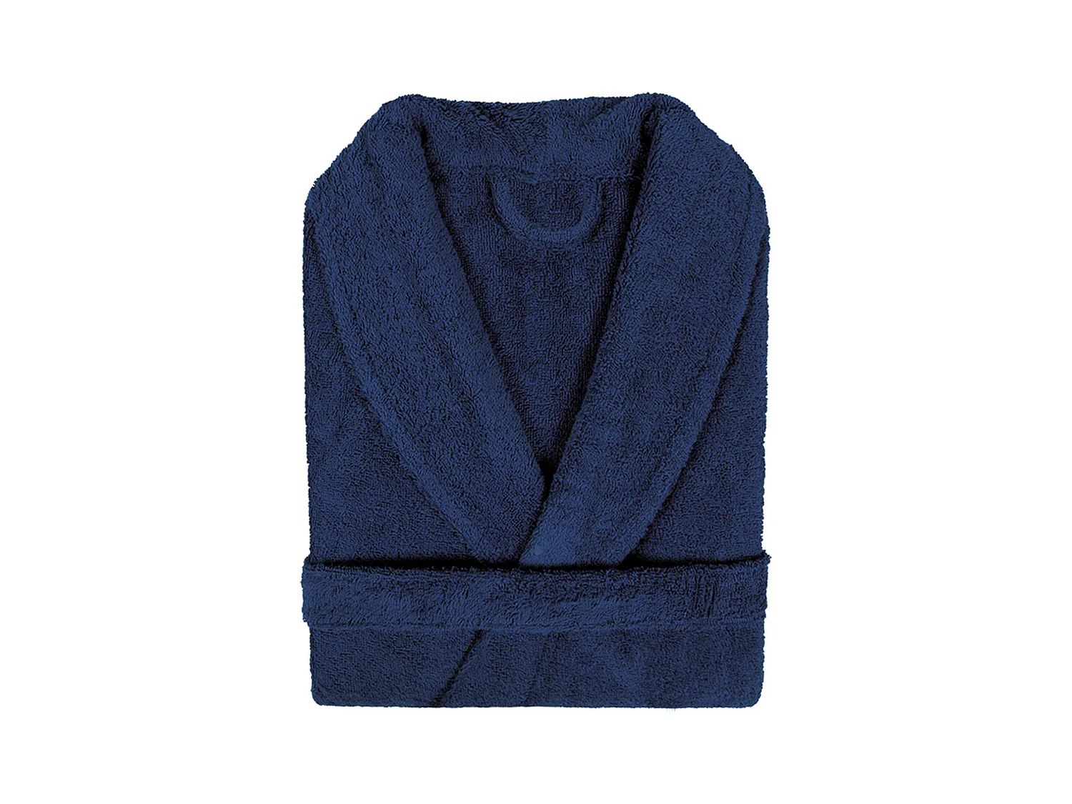 Peignoir col châle adulte PURE coton L bleu marine
