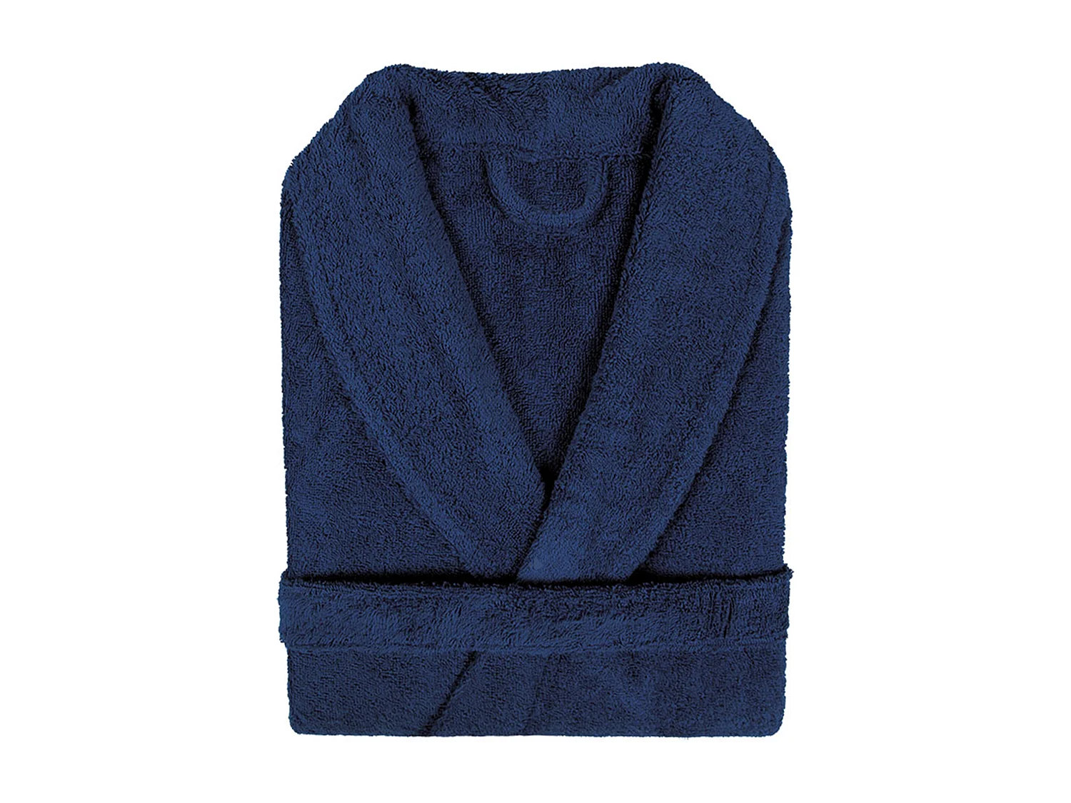 Peignoir col châle adulte PURE coton L bleu marine